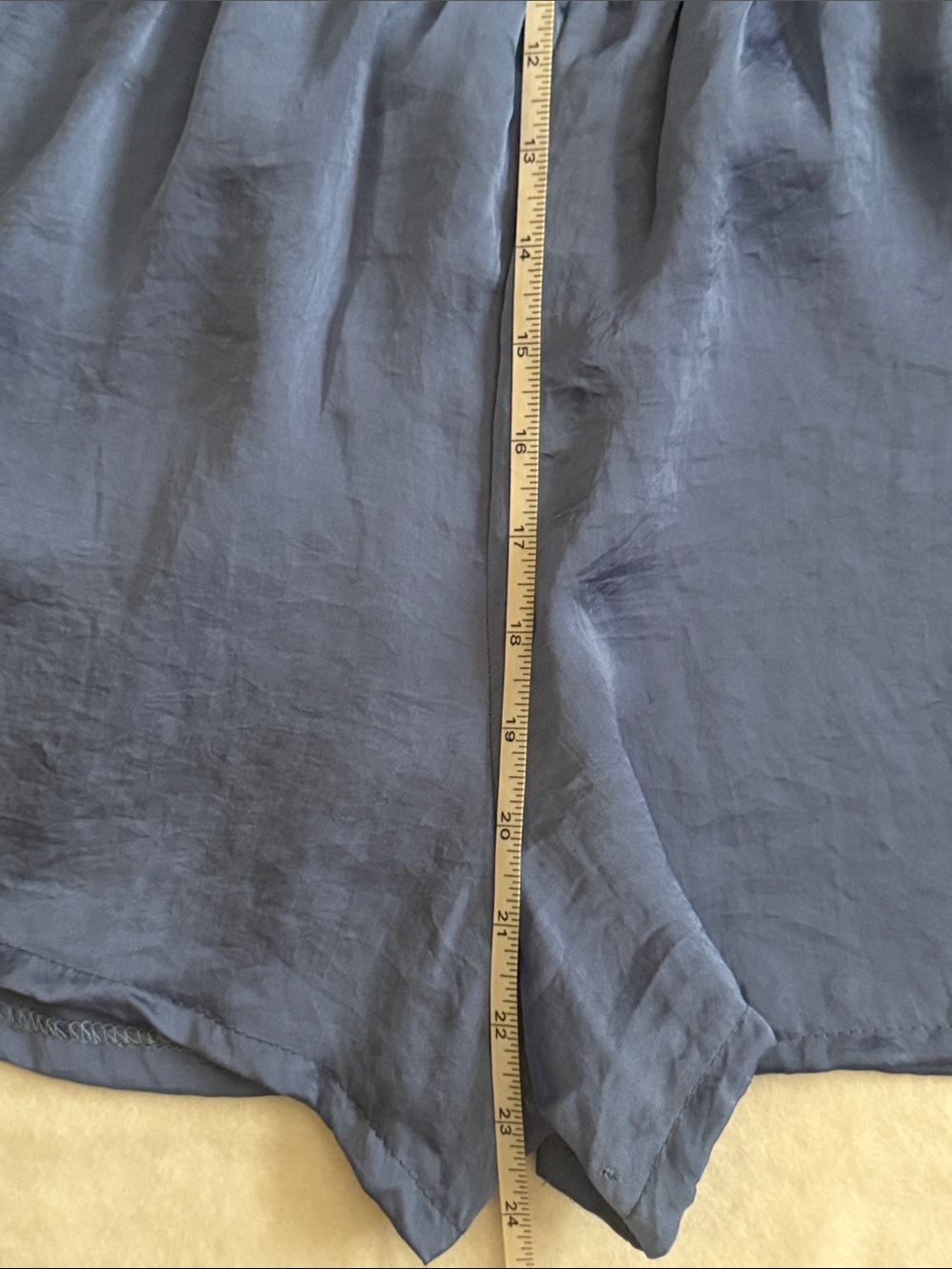 Off-Shoulder Blue Romper with Ruffle Yoke - Picture 7 of 8